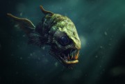 Scary fish 3d render